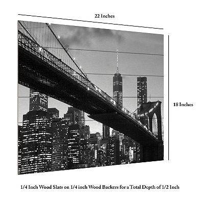 Trademark Fine Art Brooklyn Bridge 5 Wood Slat Wall Art
