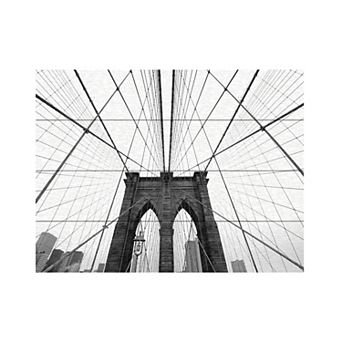Trademark Fine Art NYC Brooklyn Bridge Wood Slat Wall Art