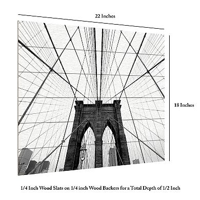 Trademark Fine Art NYC Brooklyn Bridge Wood Slat Wall Art