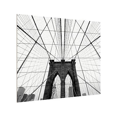 Trademark Fine Art NYC Brooklyn Bridge Wood Slat Wall Art