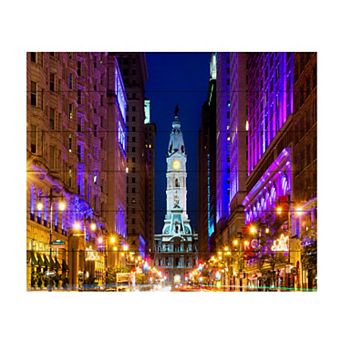 Trademark Fine Art City Hall Philadelphia Wood Slat Wall Art