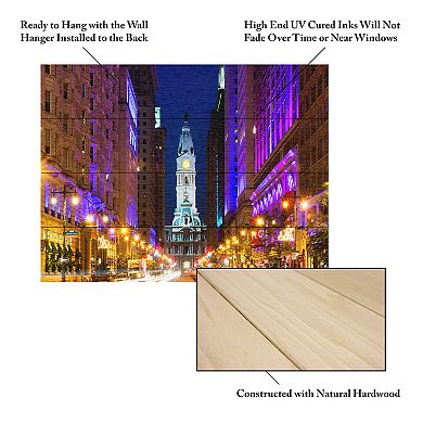 Trademark Fine Art City Hall Philadelphia Wood Slat Wall Art