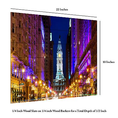 Trademark Fine Art City Hall Philadelphia Wood Slat Wall Art