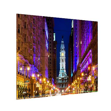 Trademark Fine Art City Hall Philadelphia Wood Slat Wall Art