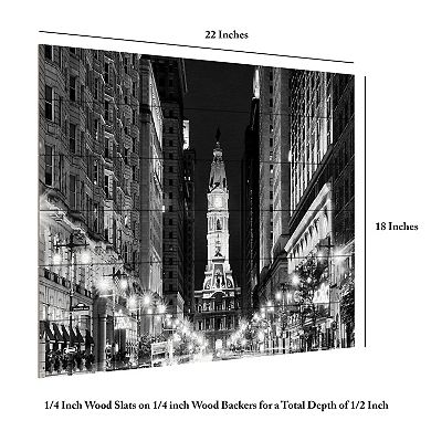 Trademark Fine Art City Hall Philadelphia Buildings Wood Slat Wall Art