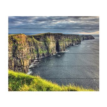 Trademark Fine Art Cliffs of Moher Ireland Wood Slat Wall Art