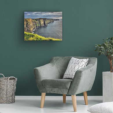 Trademark Fine Art Cliffs of Moher Ireland Wood Slat Wall Art