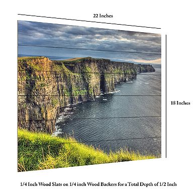 Trademark Fine Art Cliffs of Moher Ireland Wood Slat Wall Art