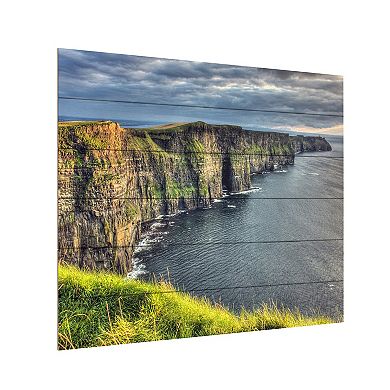 Trademark Fine Art Cliffs of Moher Ireland Wood Slat Wall Art