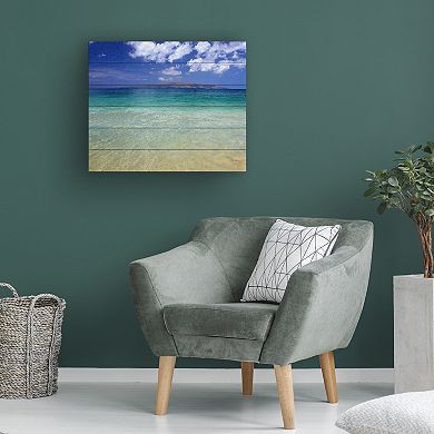 Trademark Fine Art Hawaii Blue Beach Wood Slat Wall Art