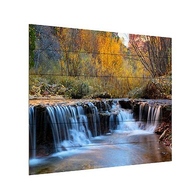 Trademark Fine Art Zion Autumn Wood Slat Wall Art