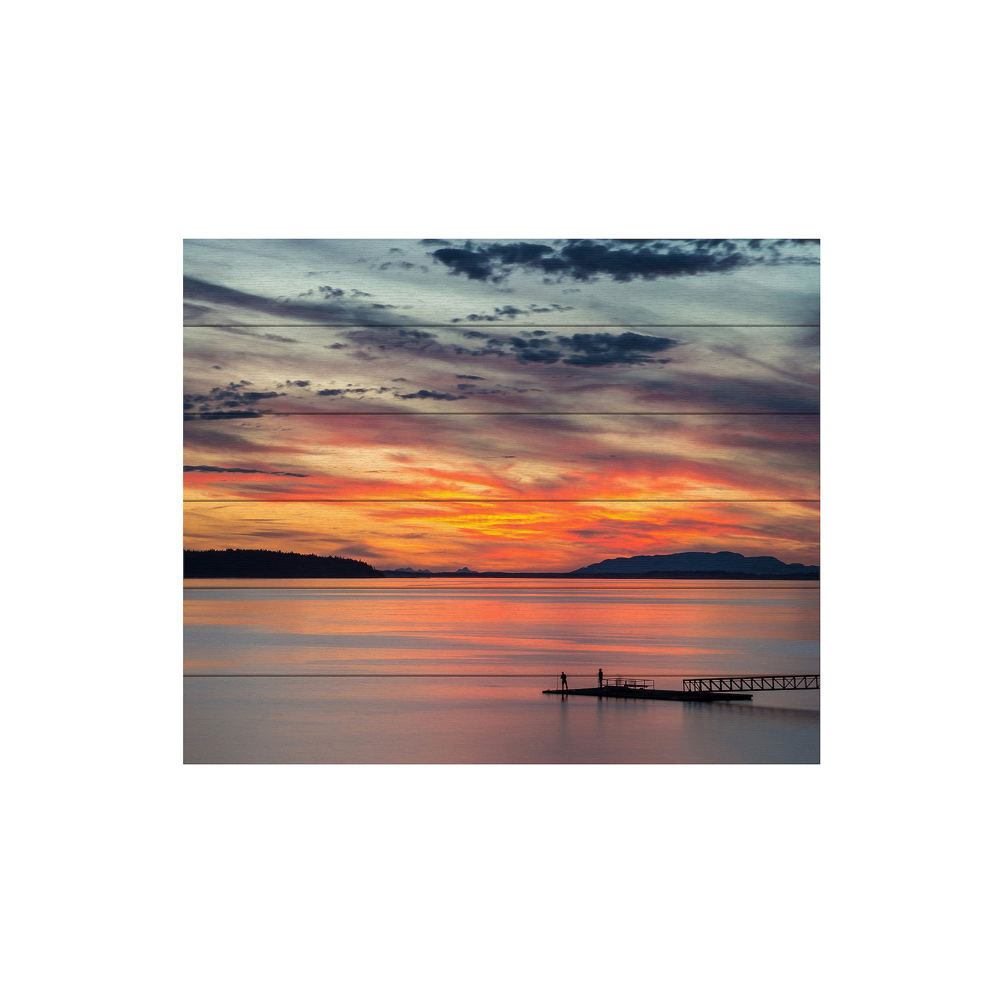 Trademark Fine Art Sunset Pier Wood Slat Wall Art, Multi