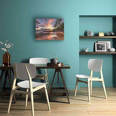 Trademark Fine Art Hawaiian Sunset Wonder Wood Slat Wall Art