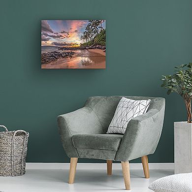 Trademark Fine Art Hawaiian Sunset Wonder Wood Slat Wall Art