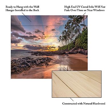 Trademark Fine Art Hawaiian Sunset Wonder Wood Slat Wall Art