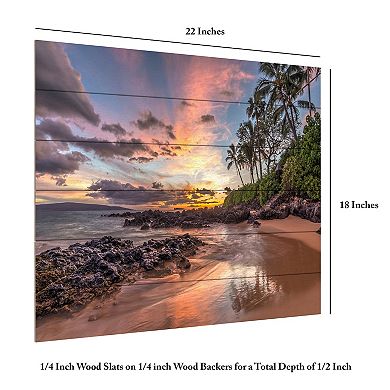 Trademark Fine Art Hawaiian Sunset Wonder Wood Slat Wall Art