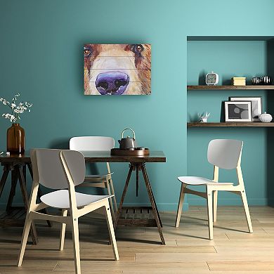 Trademark Fine Art White The Sniffer Wood Slat Wall Art