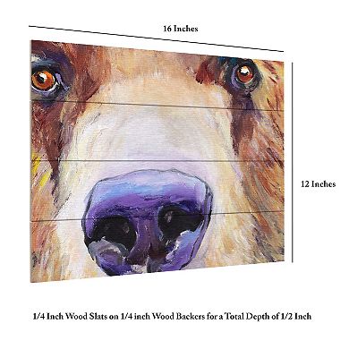 Trademark Fine Art White The Sniffer Wood Slat Wall Art