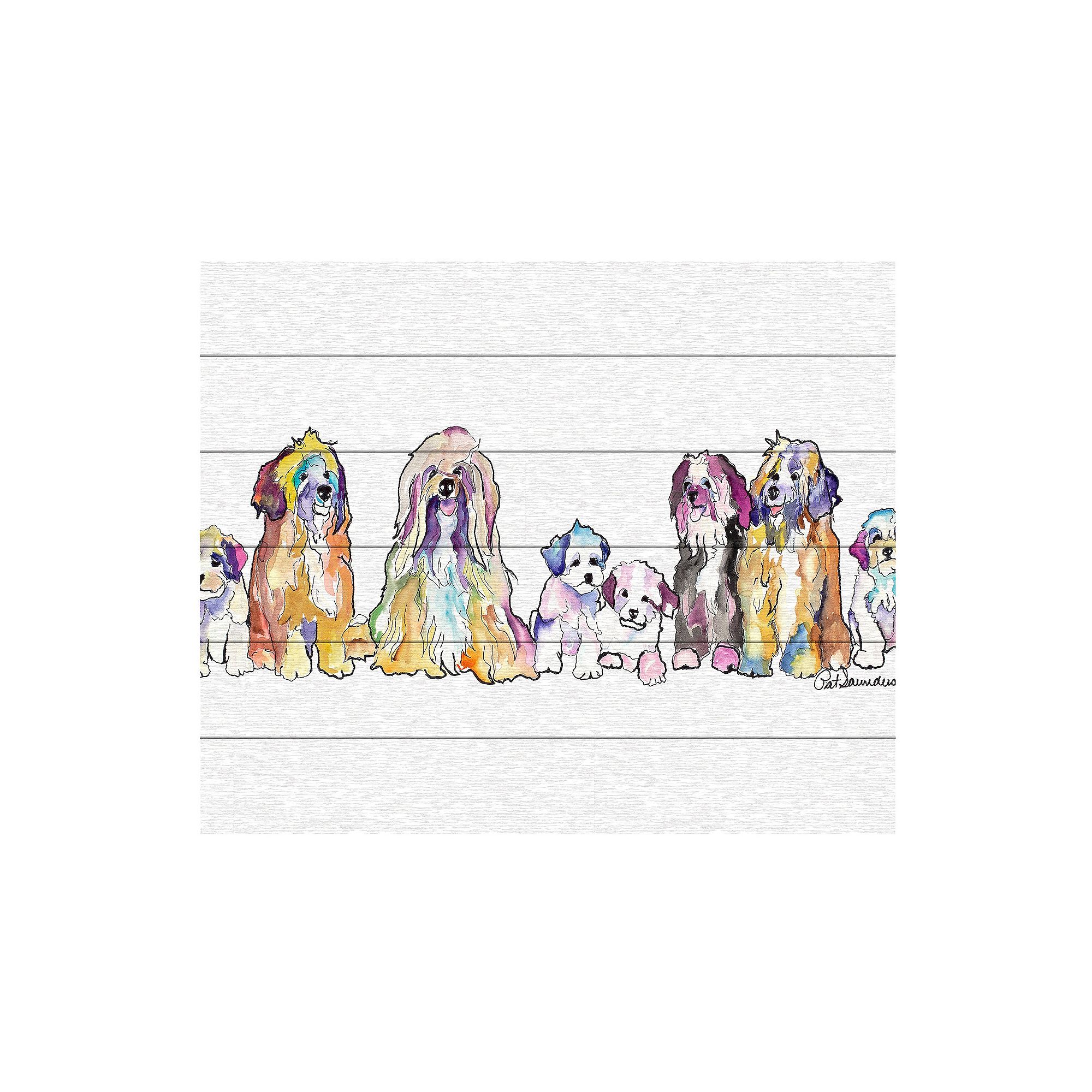 Trademark Fine Art White The Gang Wood Slat Wall Art, Multi