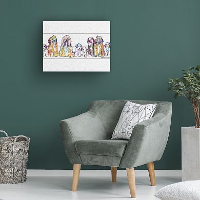 Trademark Fine Art White The Gang Wood Slat Wall Art