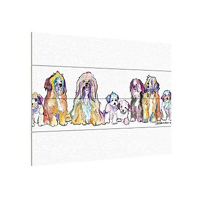 Trademark Fine Art White The Gang Wood Slat Wall Art