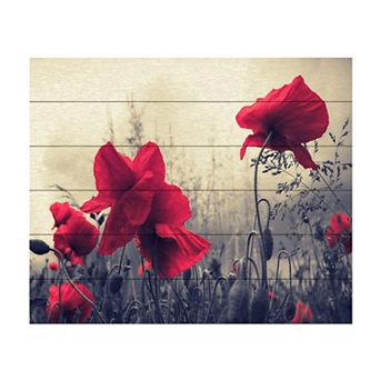 Trademark Fine Art Red For Love Wood Slat Wall Art