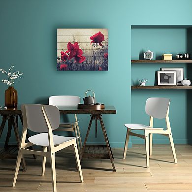 Trademark Fine Art Red For Love Wood Slat Wall Art