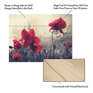 Trademark Fine Art Red For Love Wood Slat Wall Art