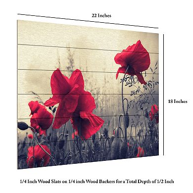 Trademark Fine Art Red For Love Wood Slat Wall Art