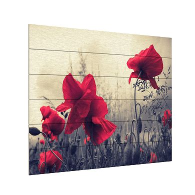 Trademark Fine Art Red For Love Wood Slat Wall Art