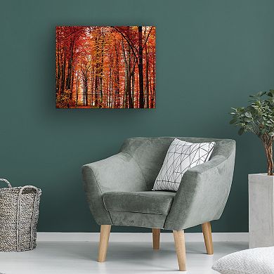 Trademark Fine Art The Red Way Wood Slat Wall Art