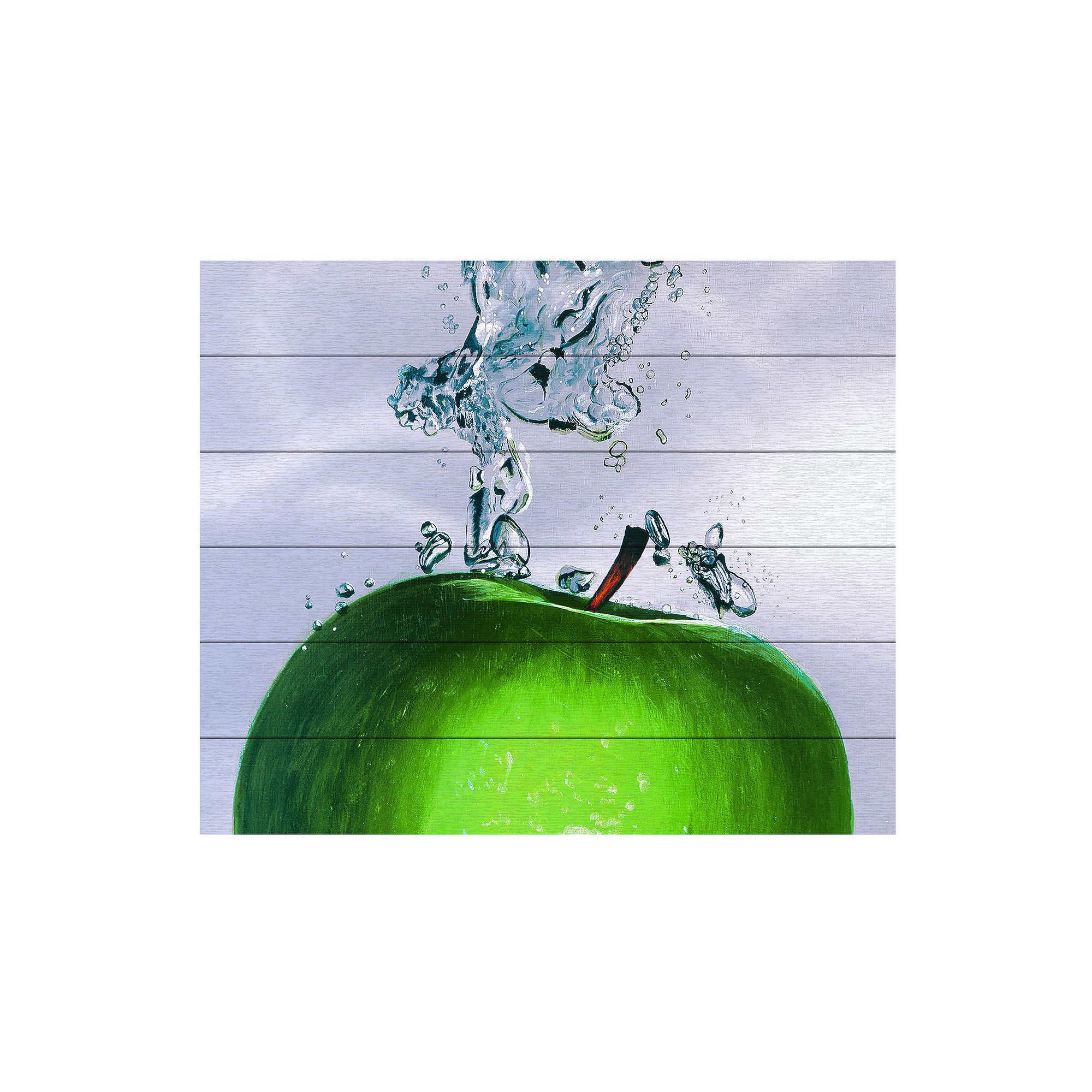 Trademark Fine Art Apple Splash II Wood Slat Wall Art, Multi