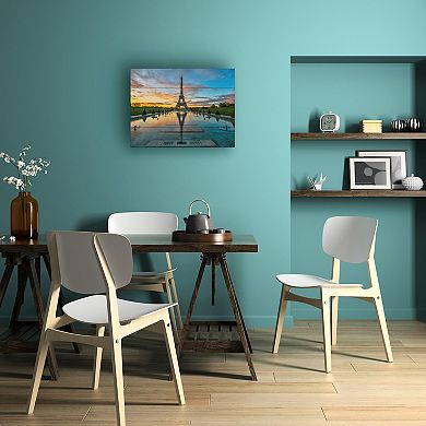 Trademark Fine Art Sunrise in Paris Wood Slat Wall Art