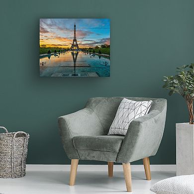 Trademark Fine Art Sunrise in Paris Wood Slat Wall Art