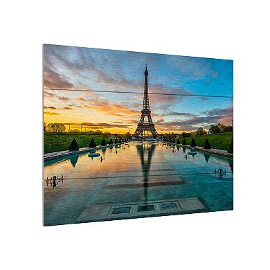 Trademark Fine Art Sunrise in Paris Wood Slat Wall Art