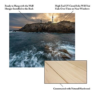 Trademark Fine Art The Lighthouse Wood Slat Wall Art