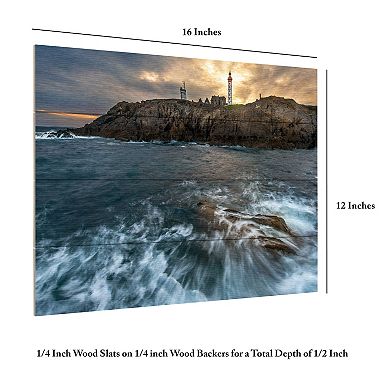 Trademark Fine Art The Lighthouse Wood Slat Wall Art
