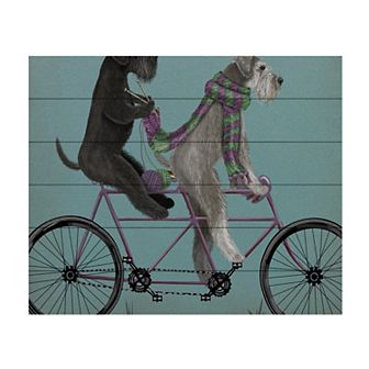 Trademark Fine Art Fab Funky 'Schnauzer Tandem' Wood Slat Art