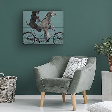 Trademark Fine Art Fab Funky 'Schnauzer Tandem' Wood Slat Art
