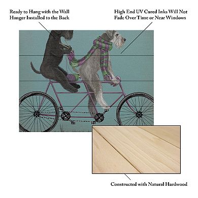 Trademark Fine Art Fab Funky 'Schnauzer Tandem' Wood Slat Art