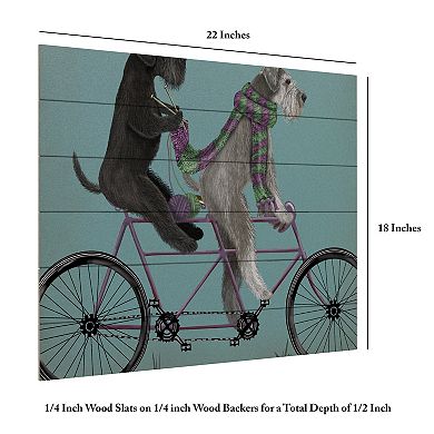 Trademark Fine Art Fab Funky 'Schnauzer Tandem' Wood Slat Art