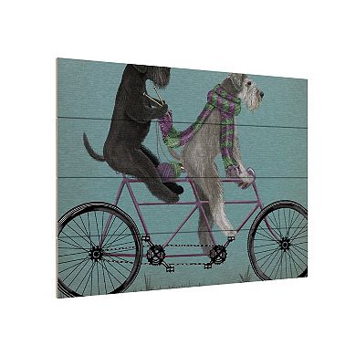 Trademark Fine Art Fab Funky 'Schnauzer Tandem' Wood Slat Art