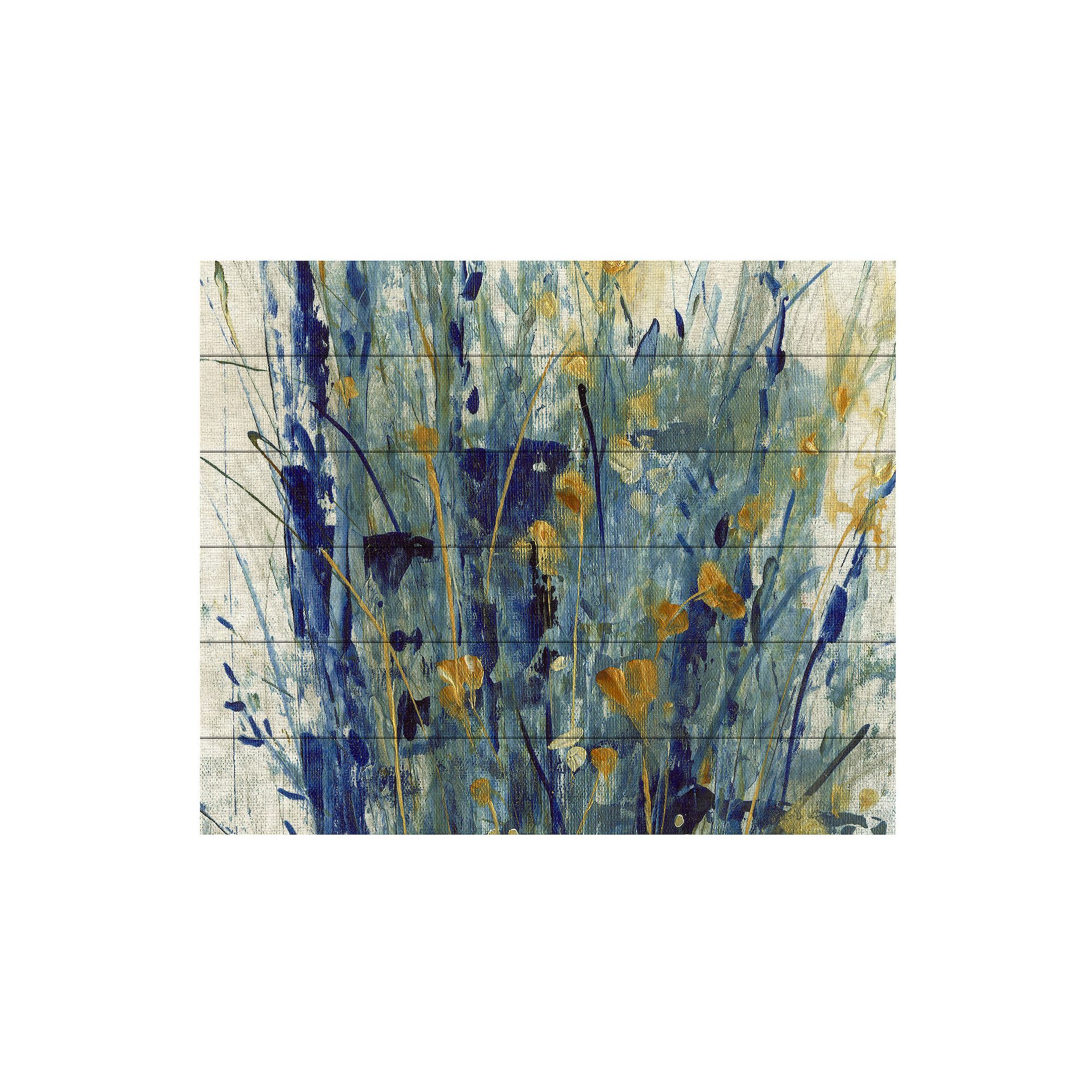 Trademark Fine Art Indigo Floral Ii Wood Slat Wall Art, Multi