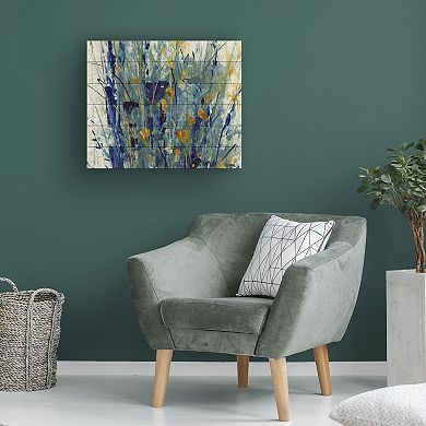 Trademark Fine Art Indigo Floral Ii Wood Slat Wall Art