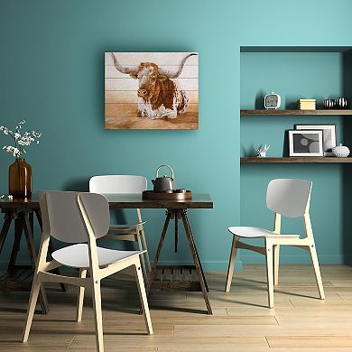 Trademark Fine Art Easy Rider Cows Wood Slat Wall Art