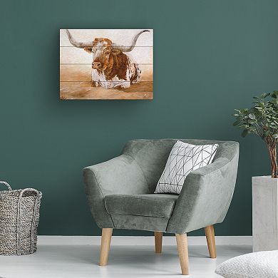 Trademark Fine Art Easy Rider Cows Wood Slat Wall Art
