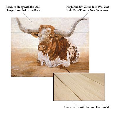 Trademark Fine Art Easy Rider Cows Wood Slat Wall Art