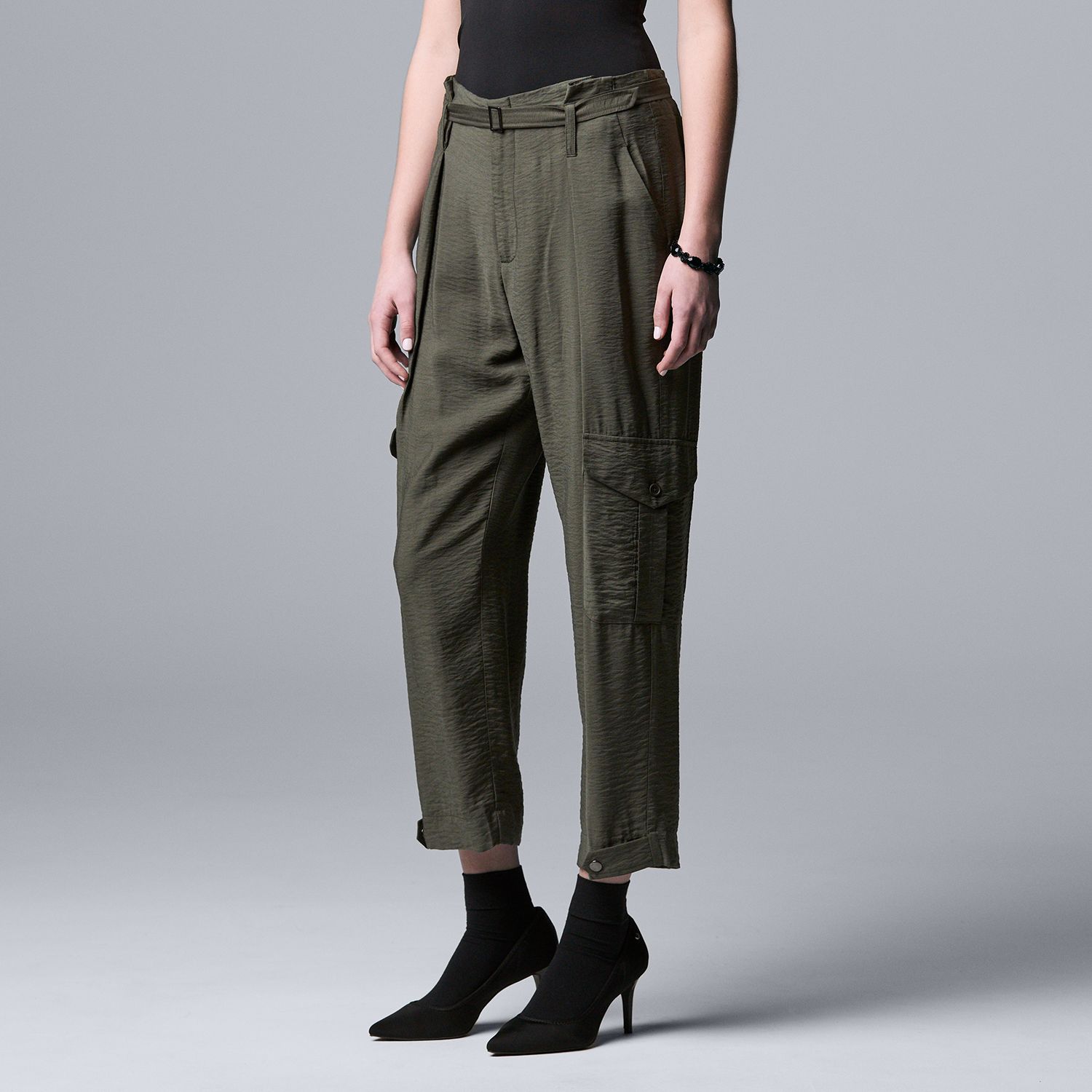 belted cargo pants womens