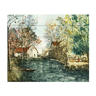 Trademark Fine Art Autumn Landscape Iii Wood Slat Wall Art