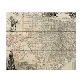 Trademark Fine Art Map Of Texas Wood Slat Wall Art